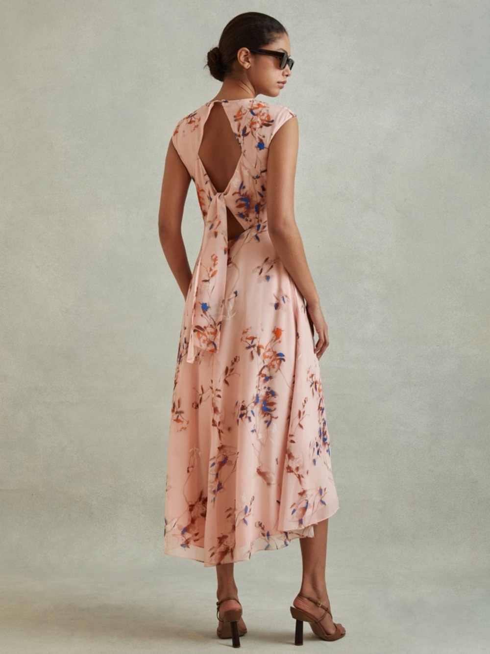 Reiss Becci Floral Print Midi Dress